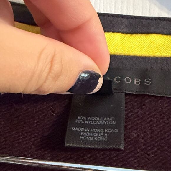 Marc Jacobs RARE Vintage Wool Purple/Yellow striped Academia V Neck Cardigan*M* - Picture 6 of 8